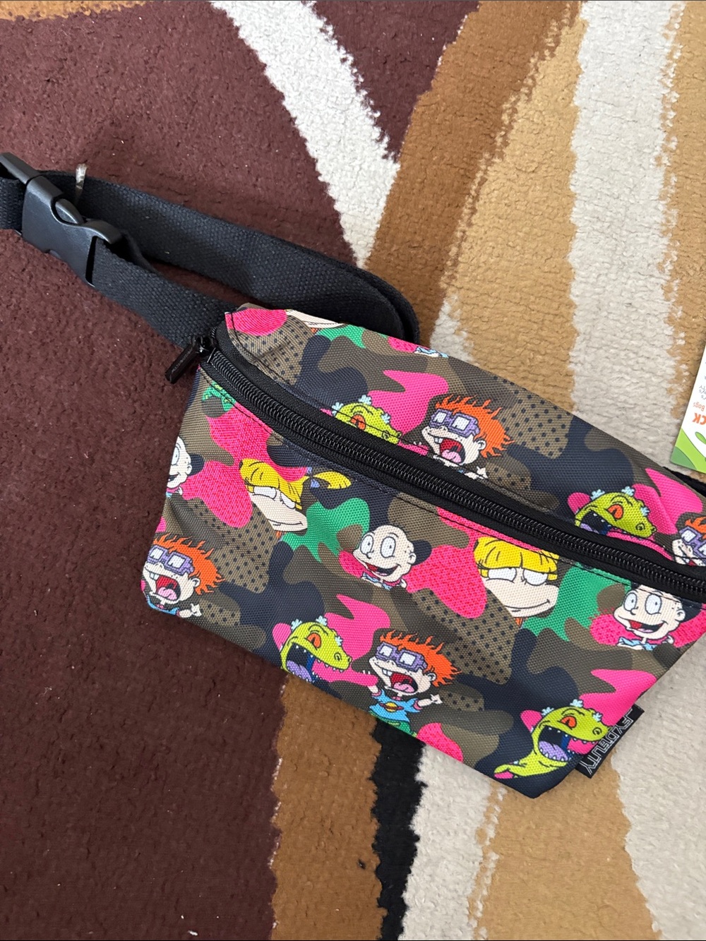 Nickelodeon Pink & Green Cartoon Camo Waist Bag